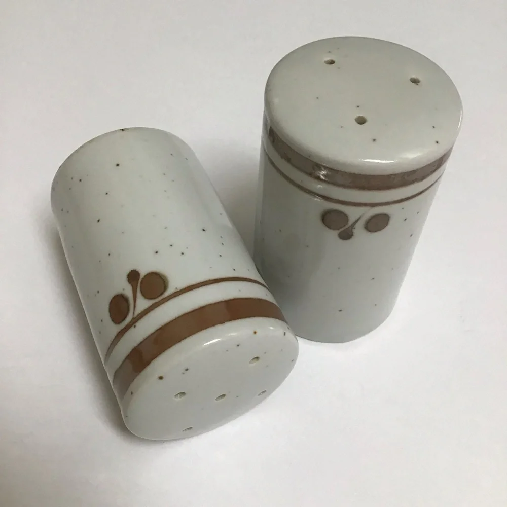 Otagiri Japan Brown Speckled Stoneware Salt & Pepper Shakers Boho Vintage Japan
